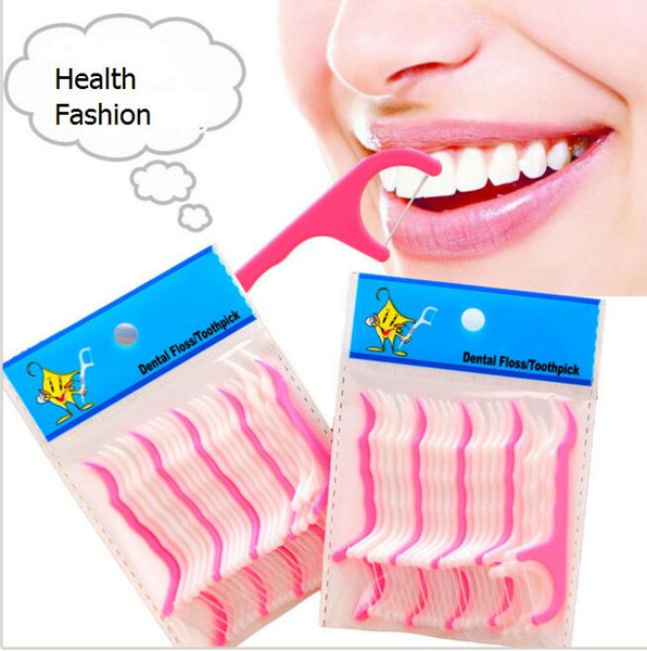 Cheapest New teeth cleanser children adults mint taste plastic toothpicks floss independent packaging 25pcs/ package wholesale