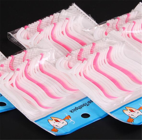 Plastic Toothpick Dental Floss Picks Waxed Teeth Toothpicks Stick Flossers Sword Oral Care 25Pcs/ SET 7.8*2CM