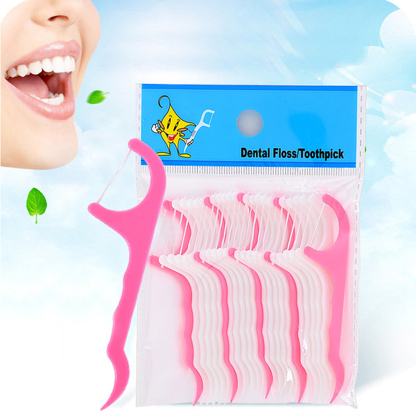 25pcs/set Tandheelkundige Bleken Rager Schoon Tanden Stok Plastic Tandenstokers Floss Pick Mondhygiëne Tand Dental Floss 0610113