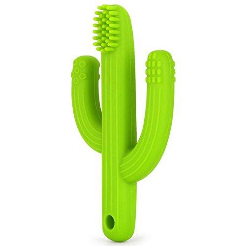 Pickle & Olive Baby Teether Toy Toothbrush - Infant Training Toothbrush for Teething - 100% Food Grade Silicone/BPA-Free