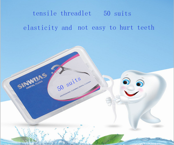 Portable Floss Pick Disposable Toothpick Wire Carry Wire Boxed Bow Shaped Fine Slip Security Superfine Convenient