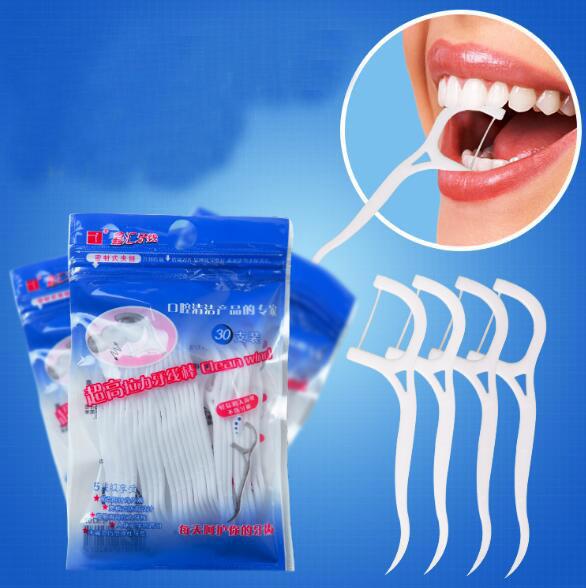 30Pcs/Set High tension dental floss Disposable Oral Gum Teeth Clean Care Floss Thread Dental Nylon Wire Flossers Plastic Tooth Picks Dental