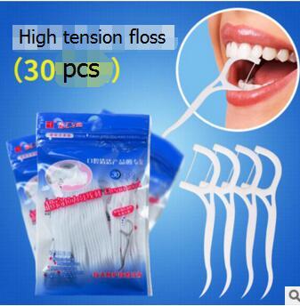 Cheapest 30 pieces /package high tension floss stick clean with the teeth clean the teeth and floss