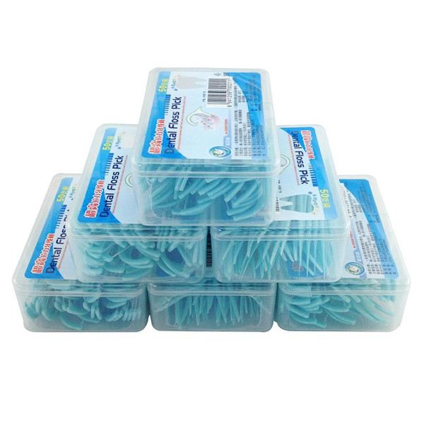 Wholesale-Dental Beauty & Health Oral Hygiene Dental High tensile superfine floss rods dental floss 50PCS/LOT