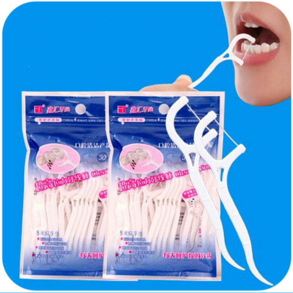 30PCS/set Dental Floss Interdental Brush Teeth Stick Tooth Picks Interdental Floss Tooth Brush Teeth Cleaner Dental Floss Toothpick