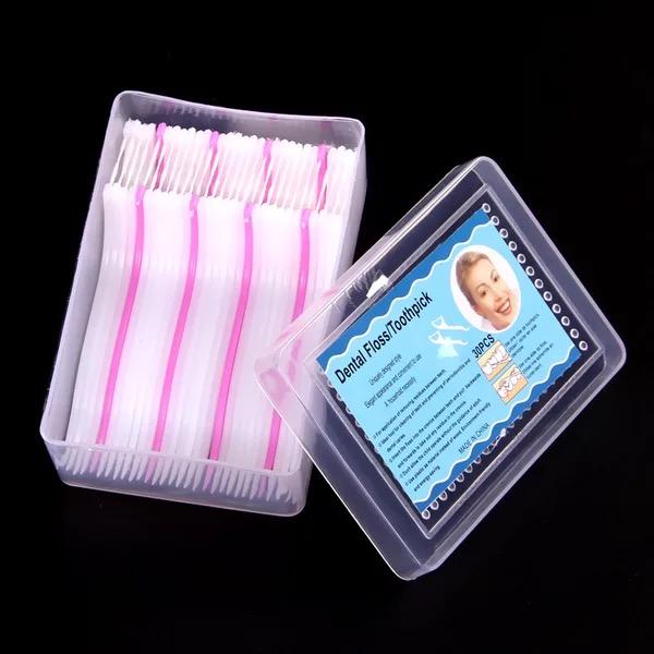 Wholesale-Dental Flosser Beauty & Health Oral Hygiene Dental Flosser High tensile superfine floss rods dental floss 30PCS/LOT