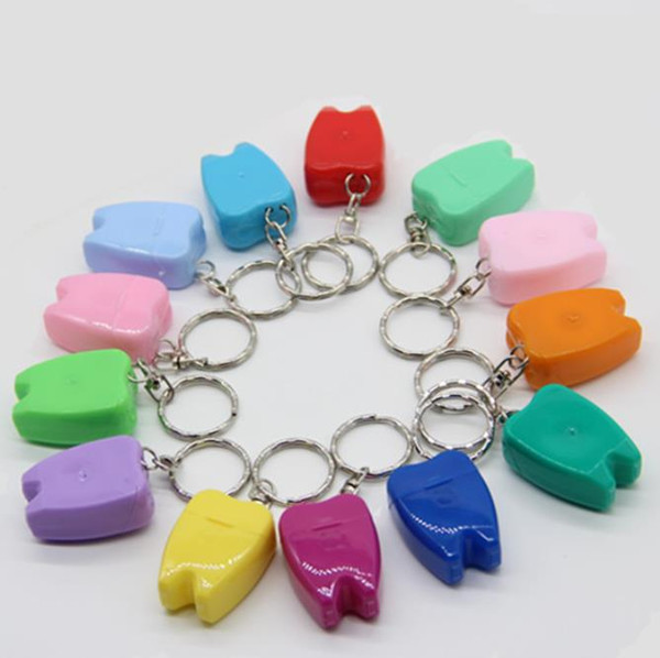 Dental Floss for Teeth Cleanning Oral Care Kit Dental Hygiene Portable Teeth Key Chain Random Color