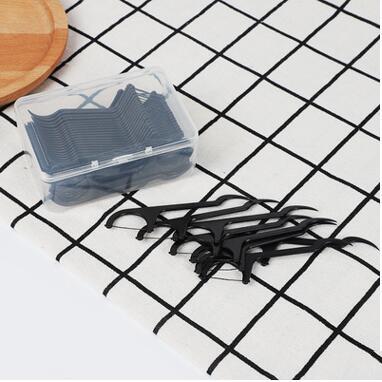 50 Pcs Bamboo Charcoal Dental Floss Teeth Sticks Tooth Picks Interdental Brush Teeth Clean Dental Floss Stick Toothpick Flosser