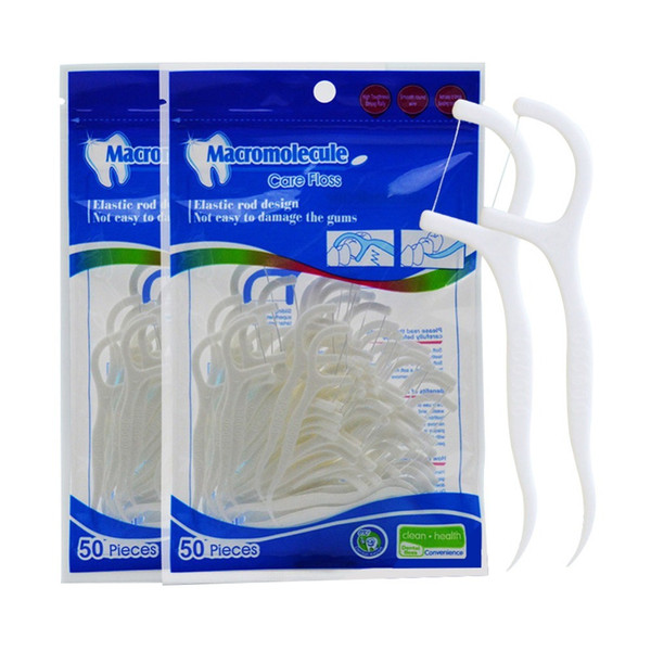 100% food grade Macromolecule Material toothbrush dental floss stick dental cleaning care tool oral cleaning toothpick 50pcs/lot C18112601