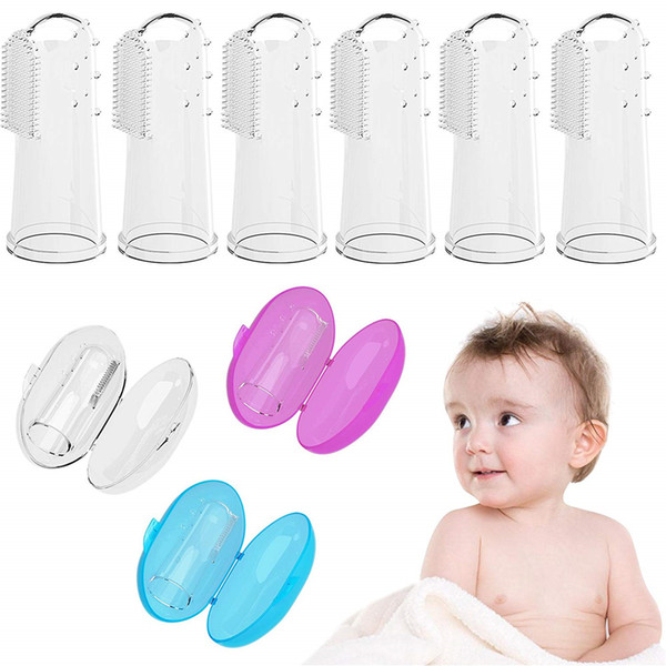 Baby Toothbrush, Bassion 6 Pack Food Grade Silicone Finger Toothbrush for Baby & Toddlers, Toothbrush Teether and Oral Massager