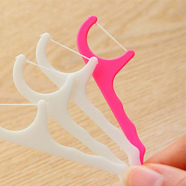 Wholesale-100pcs/pack Dental Floss Inter,Dental Brush Teeth Stick, Floss Pick Toothpicks