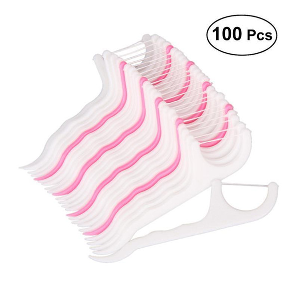 100pcs Plastic Dental Floss Stick Nylon Wire Portable Teeth Care Cleaner Tooth Cleaning Tools Set For Oral Hygiene D19011606