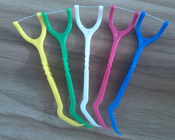 Customized package 16pcs /box Y shape dental floss pick dental floss Toothpick Tooth Pick Brush Tooth Cleaning Oral Hygiene