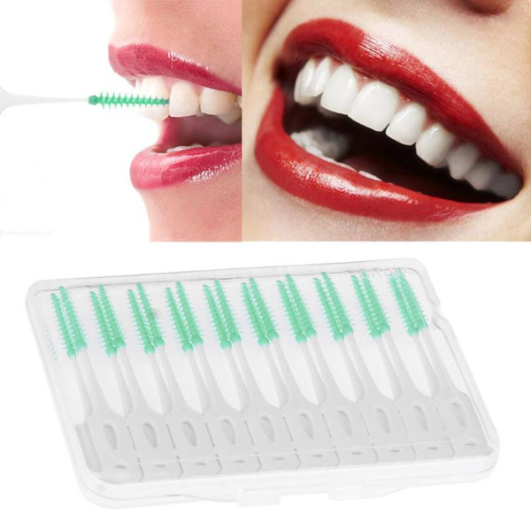 20pcs Dental Floss Interdental Toothpick Soft Silicone Thread Tooth Pick Brush Dental Flosser Wire Oral Care Teeth Whitening D19011606