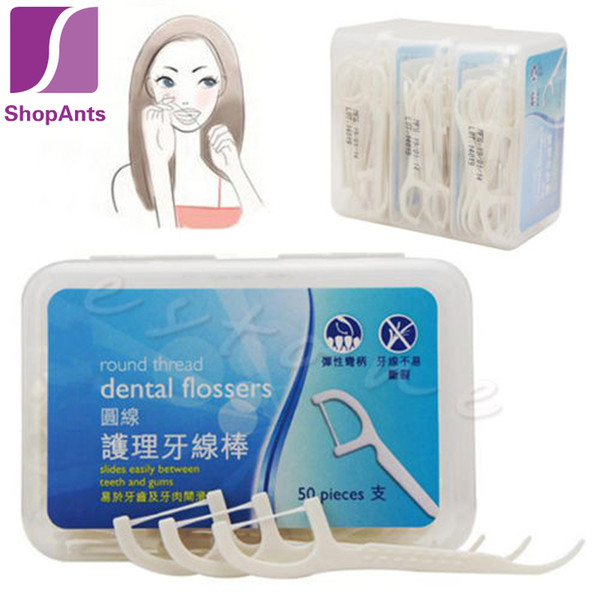 Wholesale-New 1 Boxes 50Pcs Dental Stick Pleiotropic Circleline Nursing Original Interdental Brush Teeth Stick Toothpicks