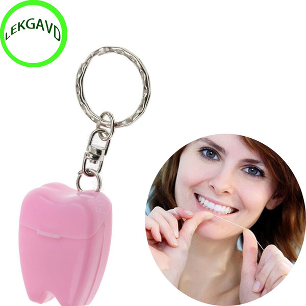 Color Random 15 M Dental Floss for Teeth Cleaning Oral Care Kit Dental Hygiene Mint Fragrance Portable teeth keychain C18122801