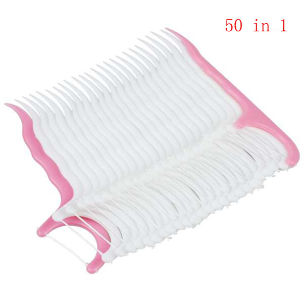 Disposable Teeth Floss 50pcs Oral Teeth Clean Care Floss thread Dental Flosser Plastic Tooth Picks