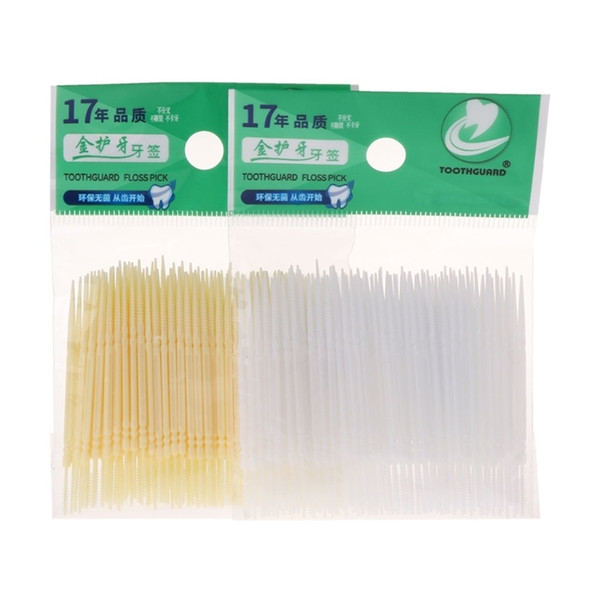 200pcs Dental Floss Interdental Toothpick Brush Brush Teeth Stick Dental D19011606