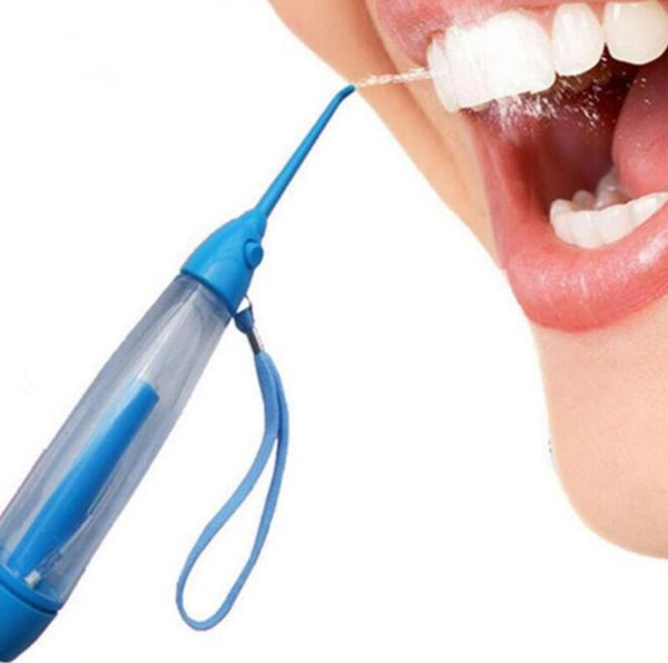 Blue Portable Power Floss Dental Water Jet Tooth Pick No Batteries Dental Teeth Cleaning Whitening Cleaner Kit toothpick