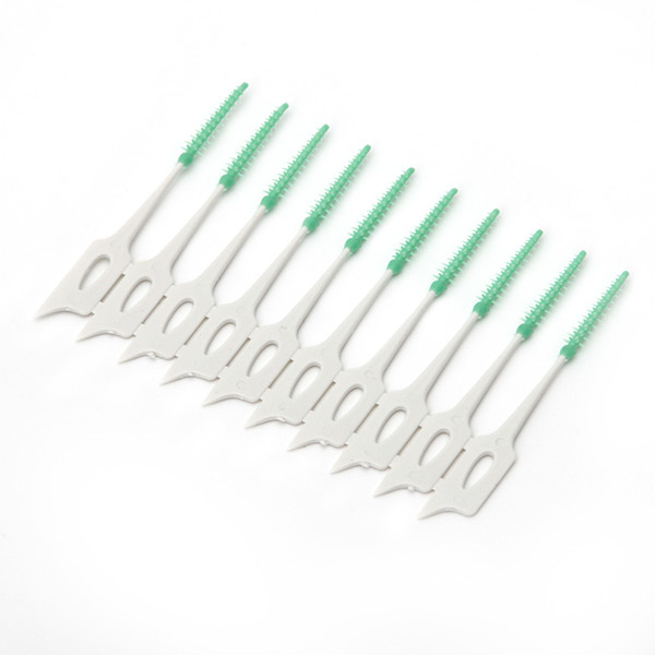 40Pcs/box Soft Toothpick ToothBrush Clean Between Interdental Floss Brushes Dental Oral Care Tool