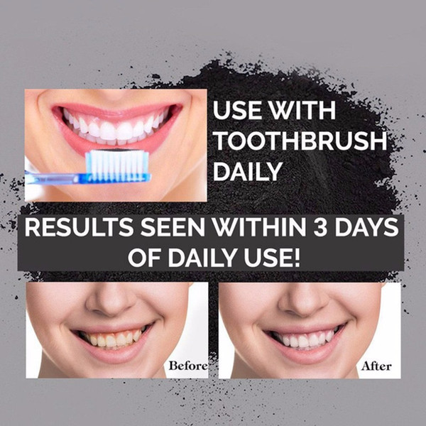 2017 Natural Teeth Whitening Whitener Activated Organic Charcoal Powder Polish Teeth Clean Strengthen Enamel + Bamboo Toothbrush