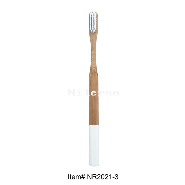 High quality creative household supplies round white natural bamboo adult toothbrush