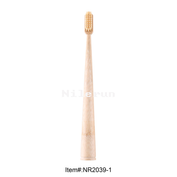 2018 New style conical shape plastic substitute green material real bamboo toothbrush