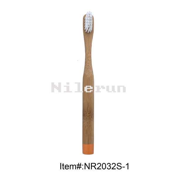 Novelty white soft bristles round ecological natural bamboo kids' toothbrush