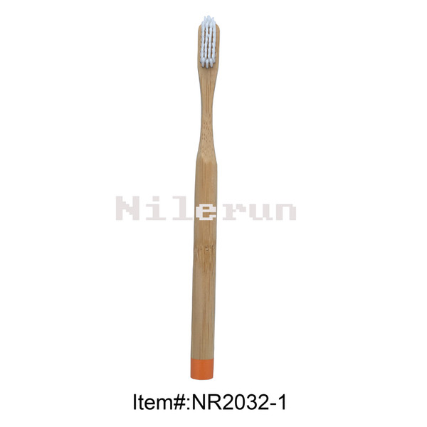 Fashionable creative soft bristles round biodegradable ecological bamboo adult toothbrush