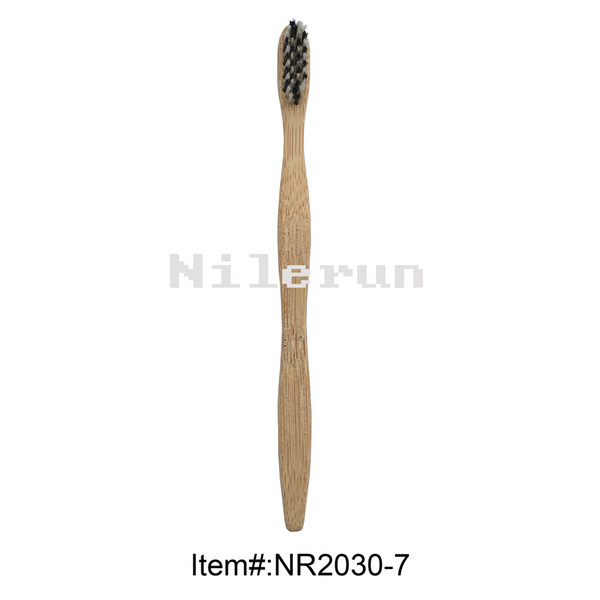 Black and white bristles biodegradable eco bamboo toothbrush