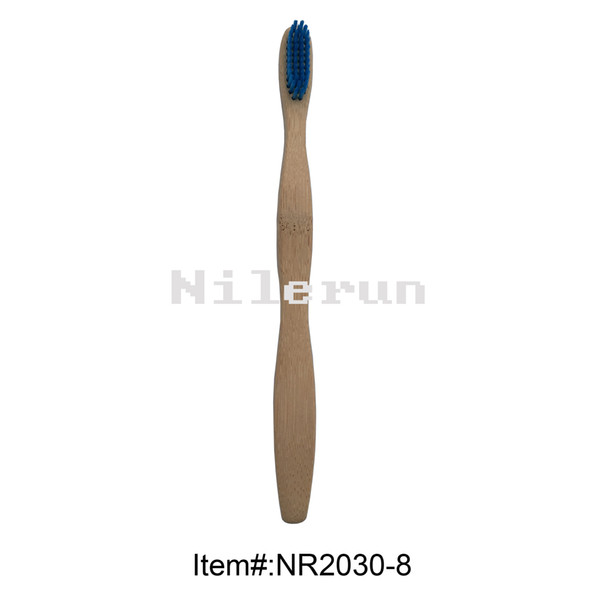 Blue soft bristles wave shape biodegradable ecological bamboo toothbrush