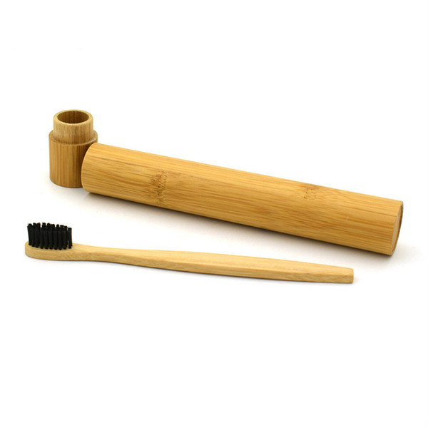 Toothbrush with Natural Bamboo Tube Eco Friendly Travel Case BambooToothbrush and Tube Portable Travel Packing