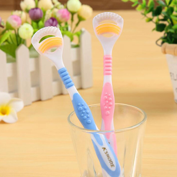 2019 Newest Hot Selling K SHORE Tongue Clean Adult Toothbrush Gingival Dew Double Clean Tongue Coat Brush Handle Gold 908