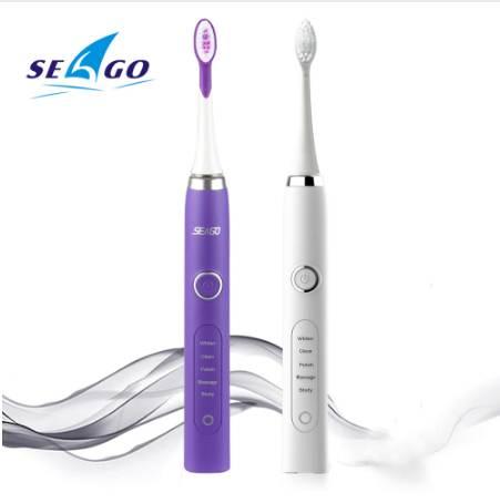 SEAGO Electric Toothbrush Rechargeable Smart Timer Sonic Toothbrush Deep Clean Teeth Brush with 3 Brush Heads Dental Care SG986