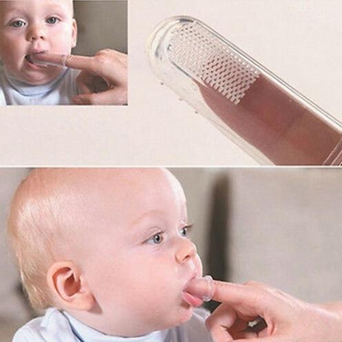 New Arrive Comfortable Silicone Baby Finger Gum Brush For Kids Clear