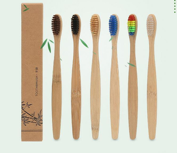 Bamboo Toothbrush Bamboo charcoal Toothbrush Soft Nylon Capitellum Bamboo Toothbrushes for Hotel Travel Tooth Brush free shipping