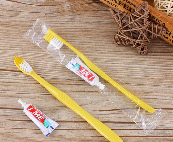 High quality Retail Hotel Travel Toothbrush with toothpaste Suit One time Dentifrice free shipping made in China