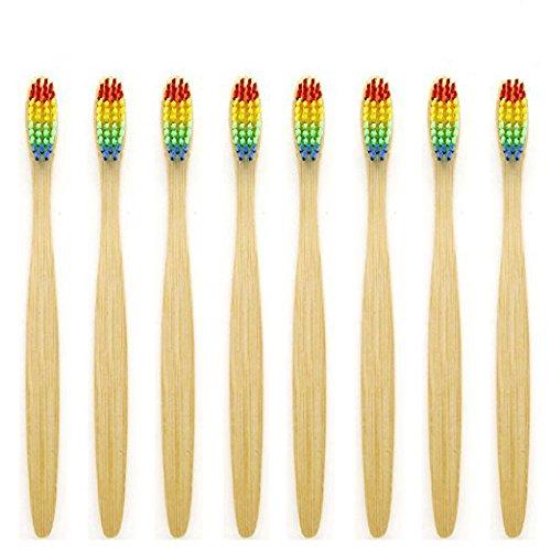 SF express 100% Natural Bamboo Toothbrush Made with Rainbow soft Nylon Infused Bristles Eco Friendly Toothbrushes With Soft Nylon Bristles