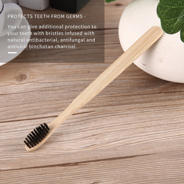 Handmade Comfortable Natural Environmental Long Lasting Toothbrush Bamboo Handle Toothbrush Charcoal Bristles Health Oral Care