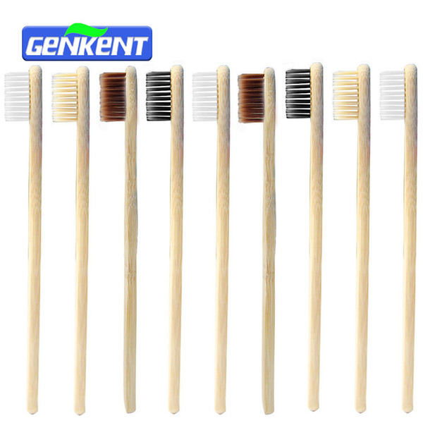 10pcs Low-carbon Green Natural Bamboo Toothbrush Novelty Wood Tooth Brush Oral Hygiene Teeth Brush Soft Bristle 4 Colors