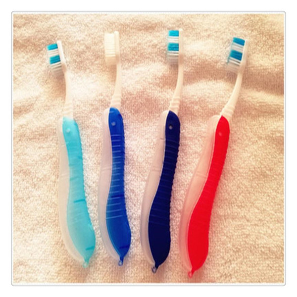 3 Fold Toothbrush Disposable Portable Toothbrush Natural Ultra Fine Soft Fiber for Traveling Portable Fashion Multi Color for Unisex