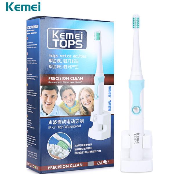 Kemei 360 Degrees Rechargeable Electric Toothbrush Ultrasonic Whitening Teeth Professional Teeth Protection Brush