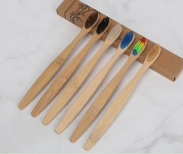 New Environment-friendly Wood Toothbrush Bamboo Toothbrush Bamboo Fibre Wooden Handle Tooth brush For Adult