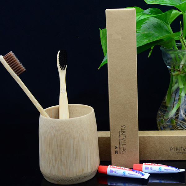 Hot Sale!!!New Fashion Bamboo Toothbrush Crown Environmentally Toothbrush Soft Nylon Capitellum Bamboo Toothbrushes for Hotel