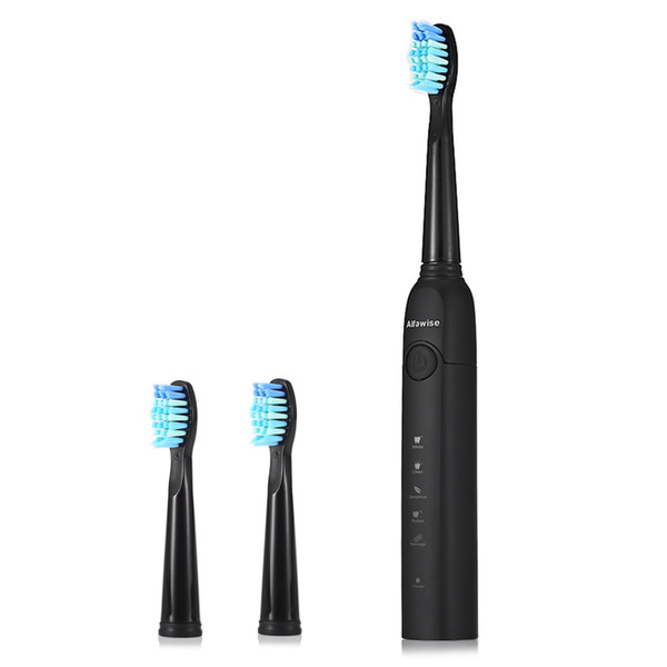 Alfawise SG - 949 Sonic Electric Toothbrush with Smart Timer Five Brushing Modes Waterproof with 3 Brush Heads