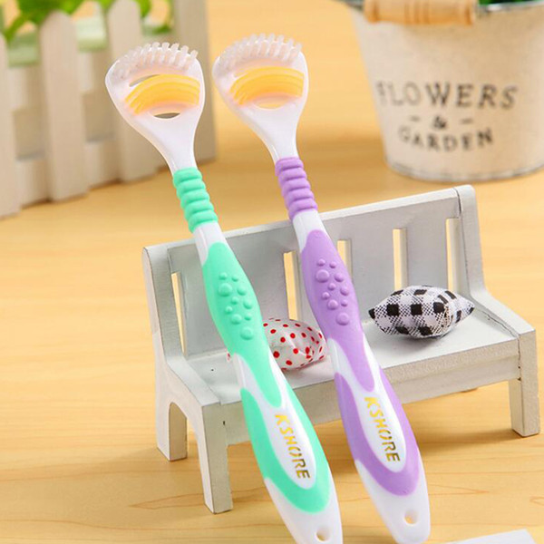 K SHORE Tongue Clean Adult Toothbrush Gingival Dew Double Clean Tongue Coat Brush Handle Gold 908 500pcs