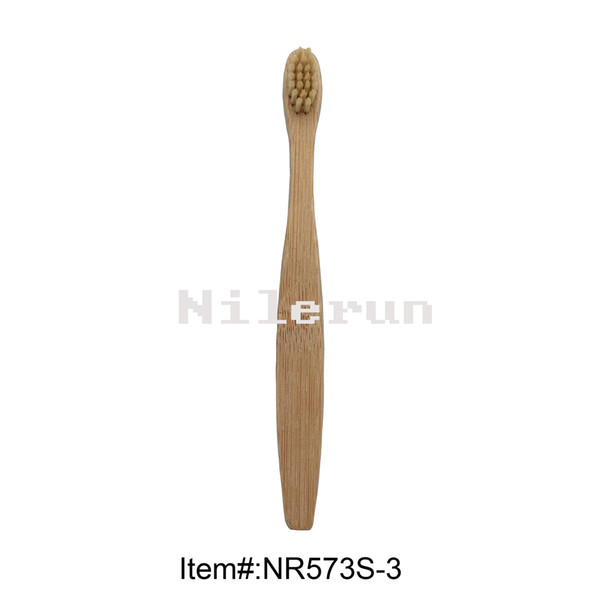 Hot selling low price kids' soft bristles flat bamboo handle toothbrush