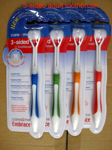 hot selling 3-Sided Toothbrush adult Health oral hygiene tooth brush made in china free shipping