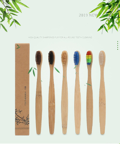 2019 New Fashion Bamboo Toothbrush Crown Environmentally Toothbrush Bamboo Toothbrush Soft Nylon Capitellum Bamboo Toothbrushes for Hotel