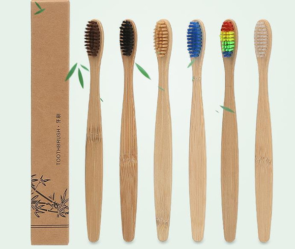 HOT Environment-friendly Wood Toothbrush Bamboo Toothbrush Soft Bamboo Fibre Wooden Handle Low-carbon Eco-friendly For Adults Oral Hygiene 5